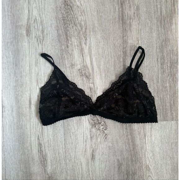 Aritzia Talula Monterey Medium Black V Neck Bralette Bra - Picture 4 of 8